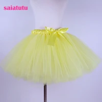 yellow kids children toddler baby costume ball gown party dance wedding short pettiskirt tutu girl mini tulle skirt
