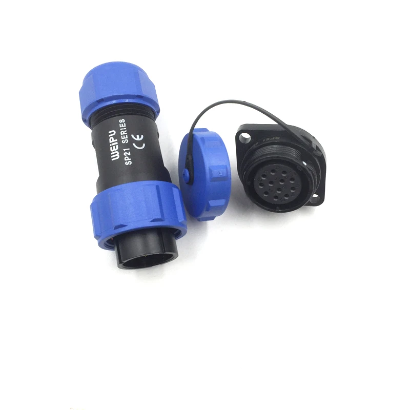 Разъем Weipu SP21 2 3 4 5 7 9 12 Pin IP68 штекер кабеля Женский 2-отверстие фланец разъем SP2110/P* SP2113/S
