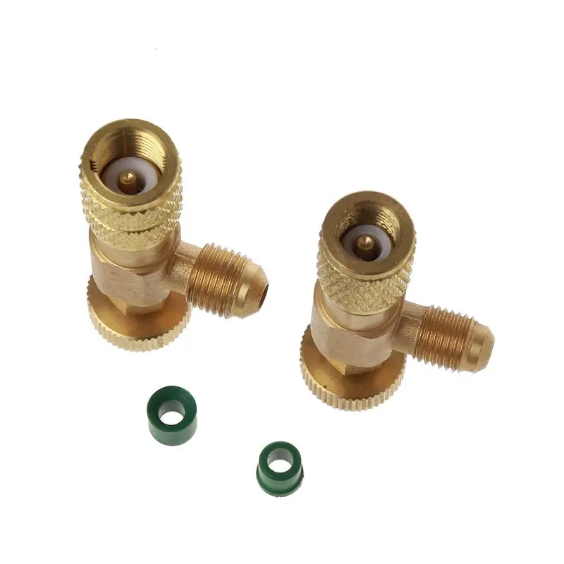 

2pcs set Adding Fluorine Liquid Safety Valve R410 R22 Air Conditioning Refrigerant 1/4 Safety Adapter A6HB