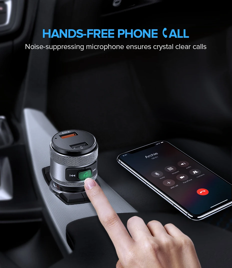 Ugreen USB Автомобильное зарядное устройство Bluetooth fm-передатчик QC Быстрая зарядка 3,0 Быстрая зарядка для Xiaomi samsung iPhone huawei QC3.0 зарядное устройство