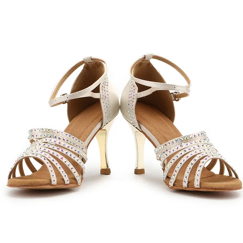 Women Luxury  Rhinestone Latin Dance Shoes Ballroom Black Bridal Shoes Dancing Shoes Party Sandals Salsa Dance high heel shoes