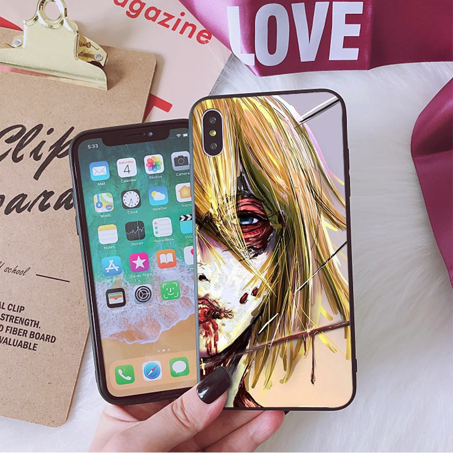 

Anime Japanese attack on Titan Phone Case For iphone 12pro max SE 2020 11 pro XS MAX 8 7 6 6S Plus X 5 5S SE XR case