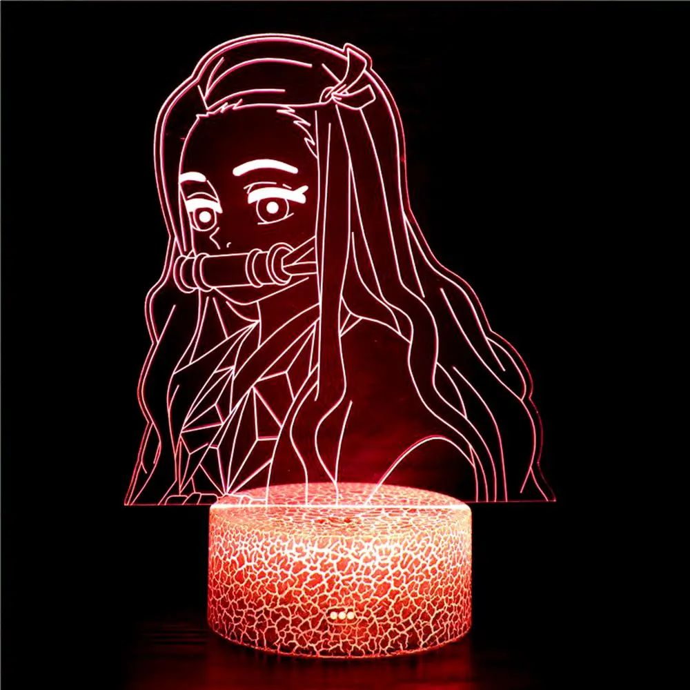 

3D Night Light for Anime Demon Slayer Character Kamado Tanjirou Nezuko Figure PVC Model Toy Zenitsu Inosuke Kimetsu NoYaiba led