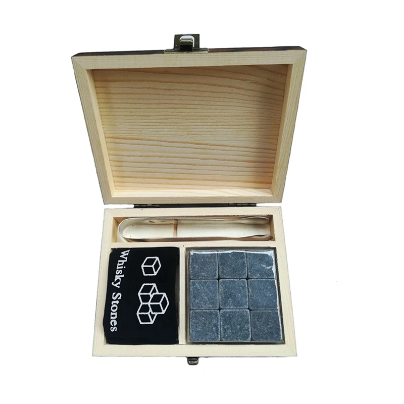 2 комплекта камни для виски с надписью деревянная коробка квадратная каменная