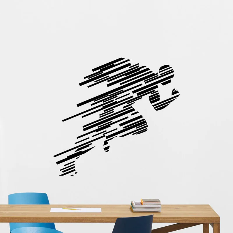 Виниловые наклейки на стену для бега спорта фитнеса двери окна тренажерного зала