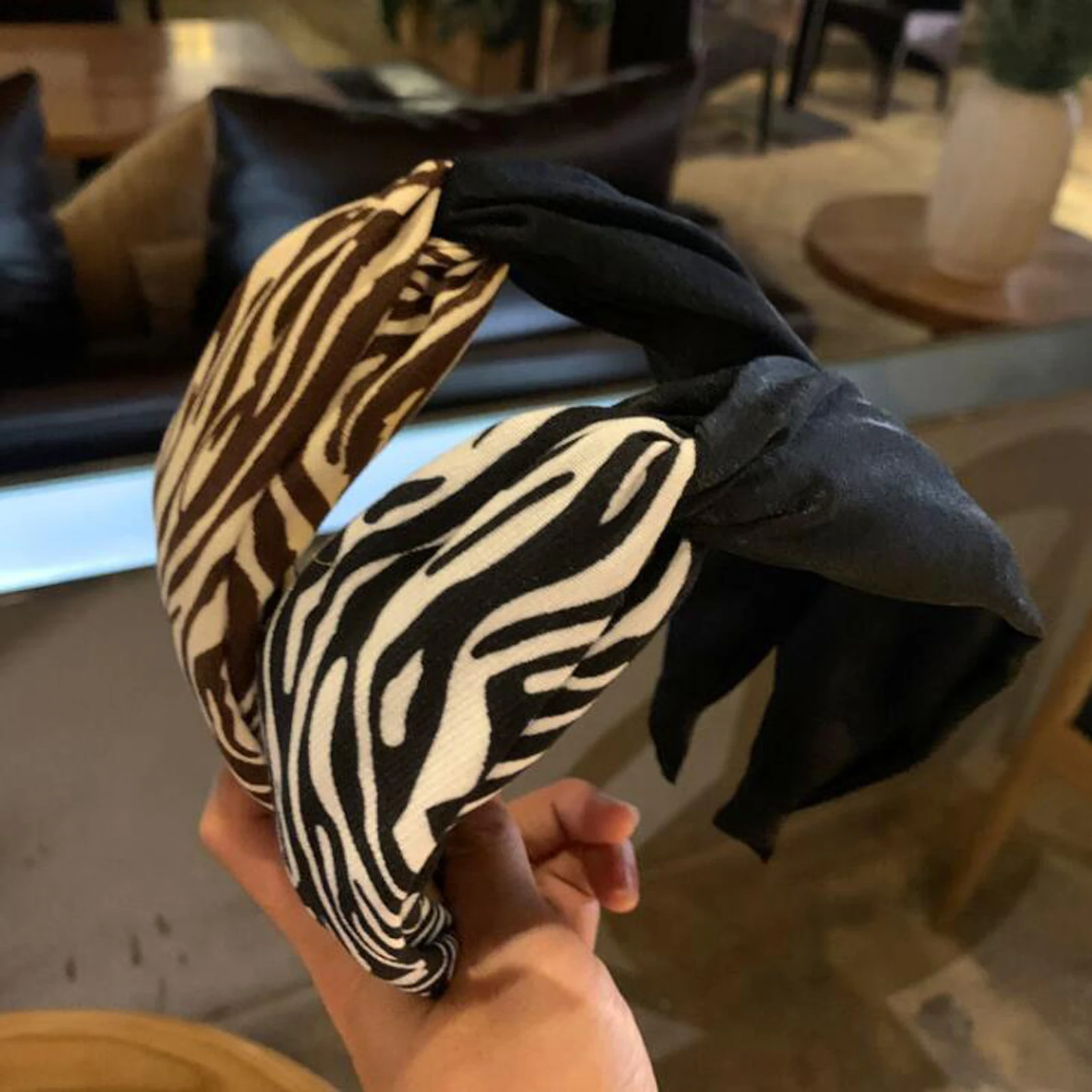 Повязка для волос женская леопардовая с большим бантом |