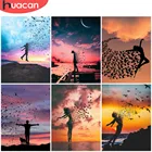 Набор для алмазной живописи HUACAN, мозаика с рисунком портрета, вышивка крестиком, закат, украшение для дома, ручная работа, подарок