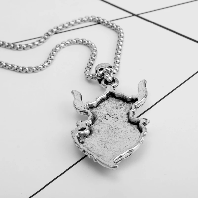 Ожерелье с подвеской в виде головы усов мужское винтажная Байкерская Броня стиле