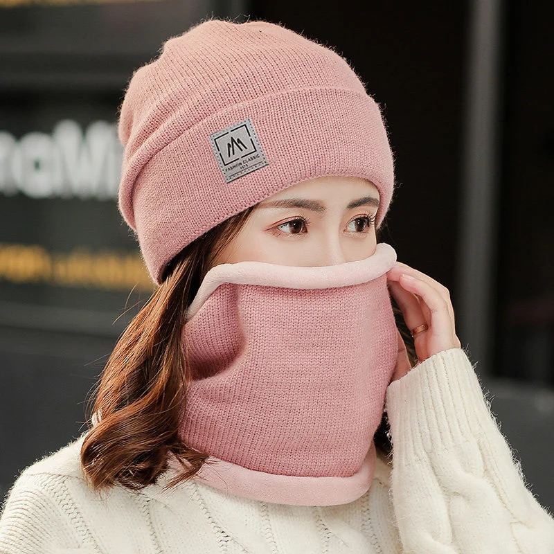 

Hat women's autumn and winter knitted hats ear protection woolen caps to keep warm and tide wild winter cycling hedging
