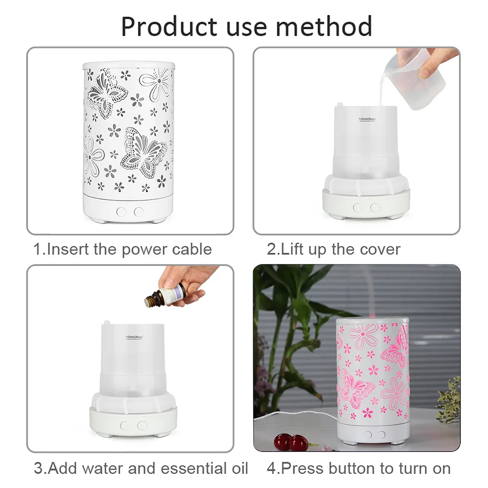 Mini Aromatherapy Essential Oil Diffuser Mute Mist Maker and Air with 7 Color LED Lights Humidifiers Spa-grade | Красота и здоровье