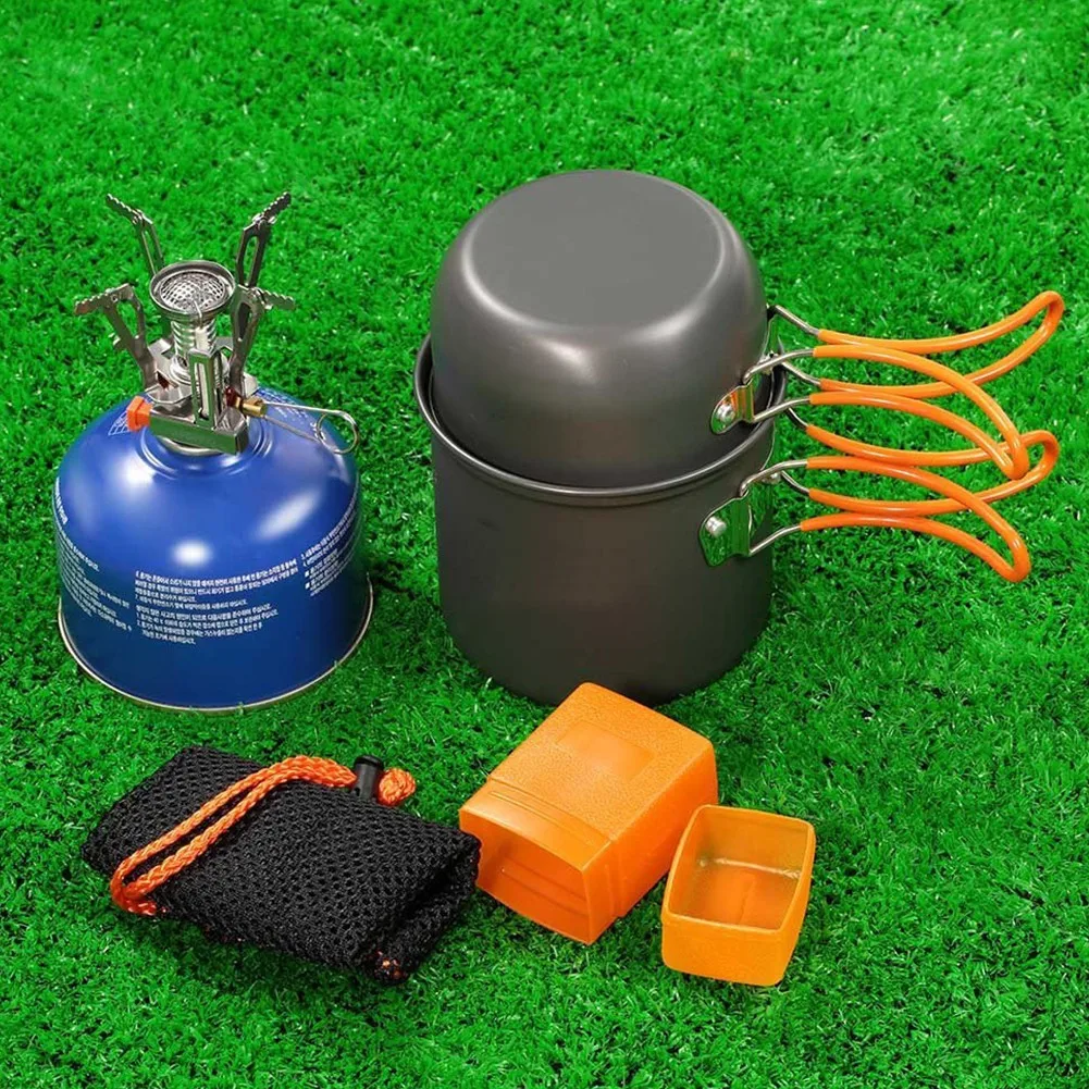 

Outdoor Camping Cookware Set Portable Picnic Mini Gas Stove Pot For Hiking Picnic Cooking Gas Cooker Camping Gas Stove Pot