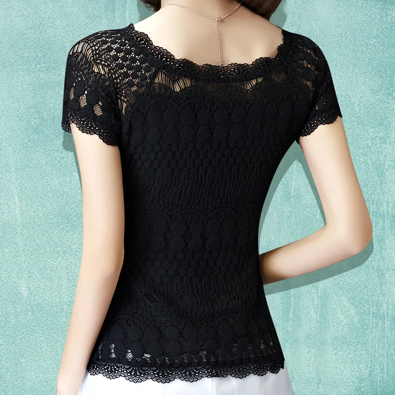 Блузка Женская Базовая с коротким рукавом облегающая в стиле ретро|Блузки| |