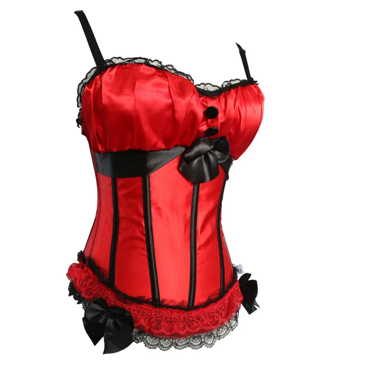 

Black Corset Satin Overbust Corsets Adjustable Shoulder Strap Korset Women Bustier Fish Boned Solid White Corselet corset belt