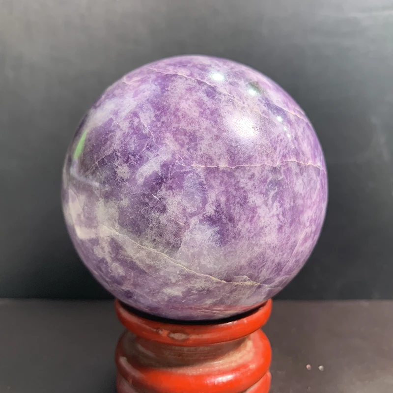 

Aladdin Natural Lepedolite Sphere Big Pretty Crystal Ball Healing Purple Stone For Home Decoration For Gift