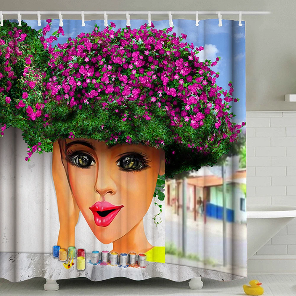 

Shower Curtain With HooksShower Curtain WaterProofBath Screen Bathroom Decoration FrostedBathroom Shower Curtain Liner