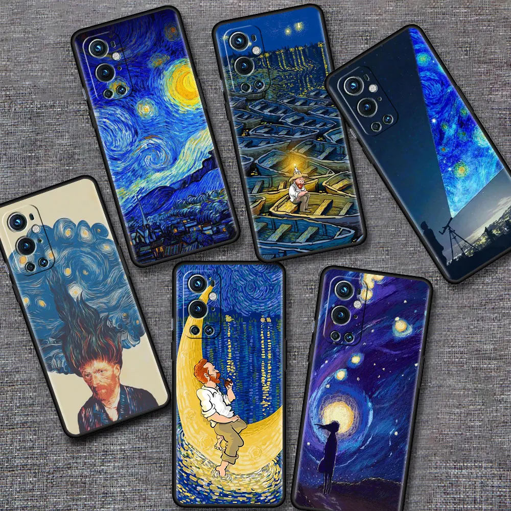 

Paintings Starry Night Van Gogh Chic Case for Oneplus 8T 8 7 Pro Nord N10 5G N100 7T 9 Pro 9R Z Cell Phone Bag 1+ Soft Protector