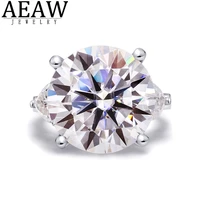 aeaw 14k 585 white gold 10ct ef color round cut moissanite ring under halo engagement ring for women wedding gift