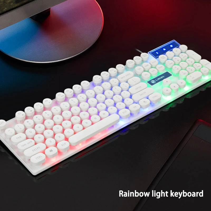 Механическая игровая клавиатура RGB USB модная круглая эргономичная со