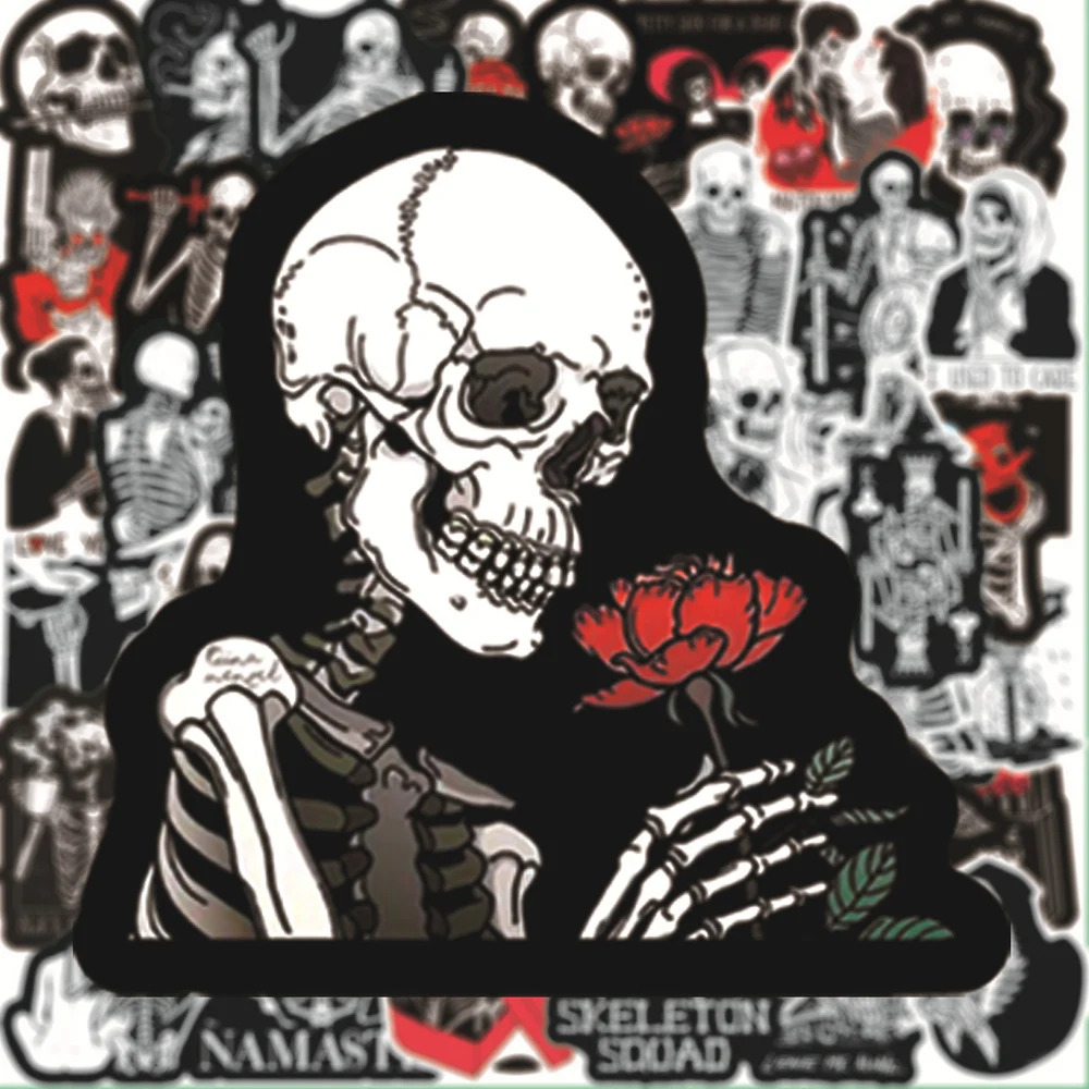 103050pcs red and black skull love motivational stickers laptop guitar luggage bike waterproof graffiti sticker decal kid toys free global shipping
