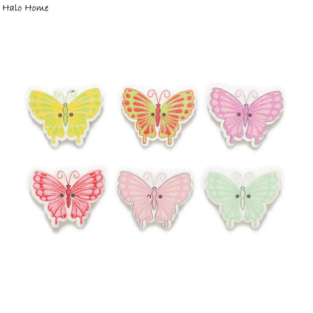 30 шт 2 стиля бабочка Форма для шитья деревянные Пуговицы Ткань Скрапбукинг