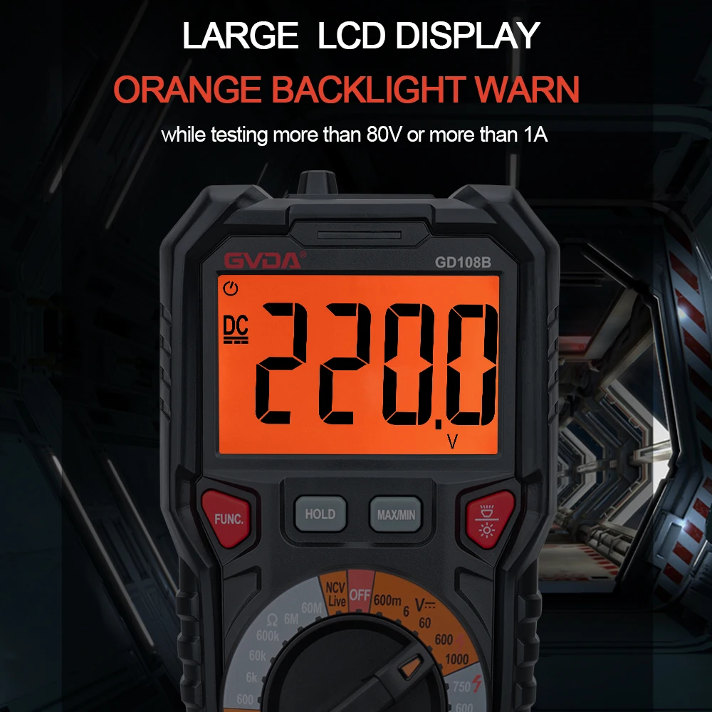 Цифровой мультиметр GVDA измеритель емкости напряжения True RMS Бесконтактный