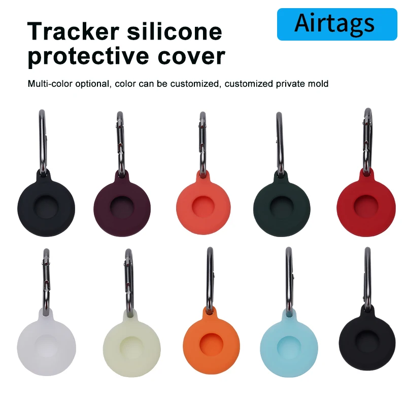 

Protective Cover For Air Covered AirTag Case Silicone Protector Bumper Case Apple AirTags Device Keychain Protective Sleeve Hot