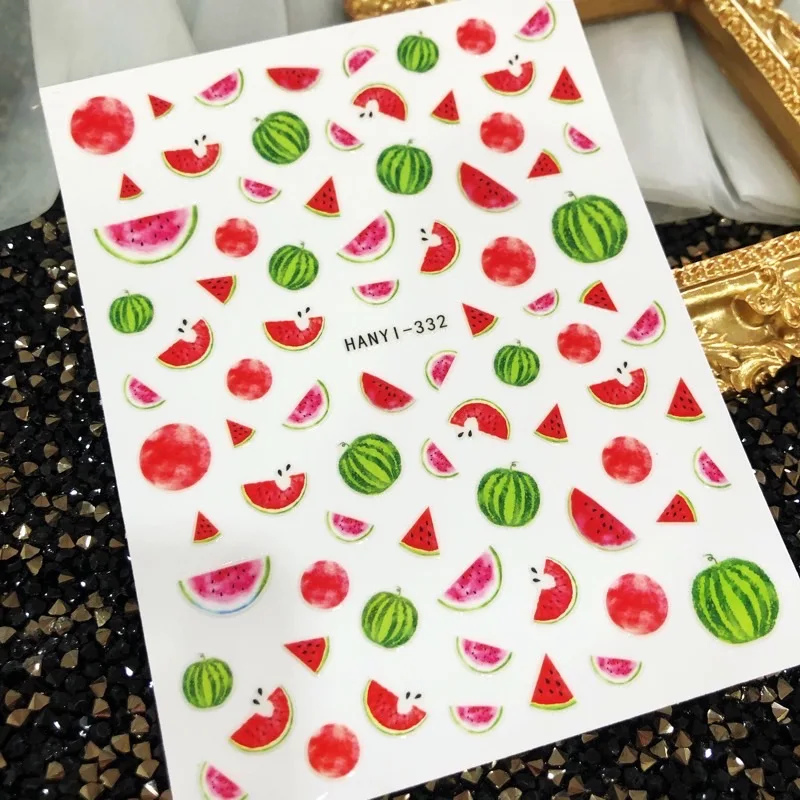 

3D Nail Sticker Decals Fashion Fruits Nail Art Decorations Stickers Sliders Manicure Accessories Nails Decoraciones