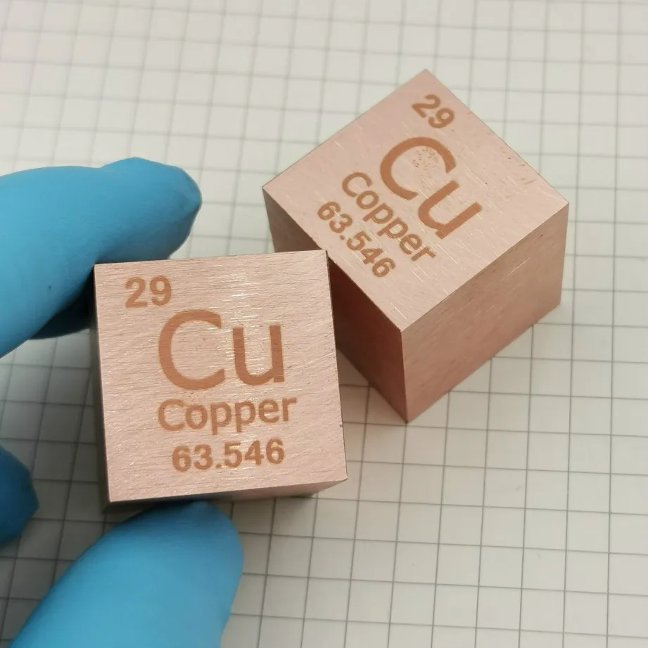 

Copper Metal 1 Inch 25.4mm Density Cube 99.95% Pure for Element Collection