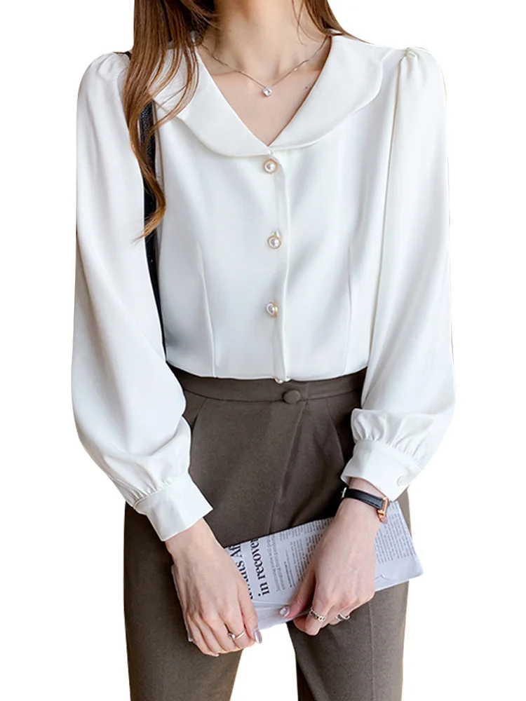 Новинка Весна 2021 Модная приталенная рубашка в Корейском стиле с кукольным