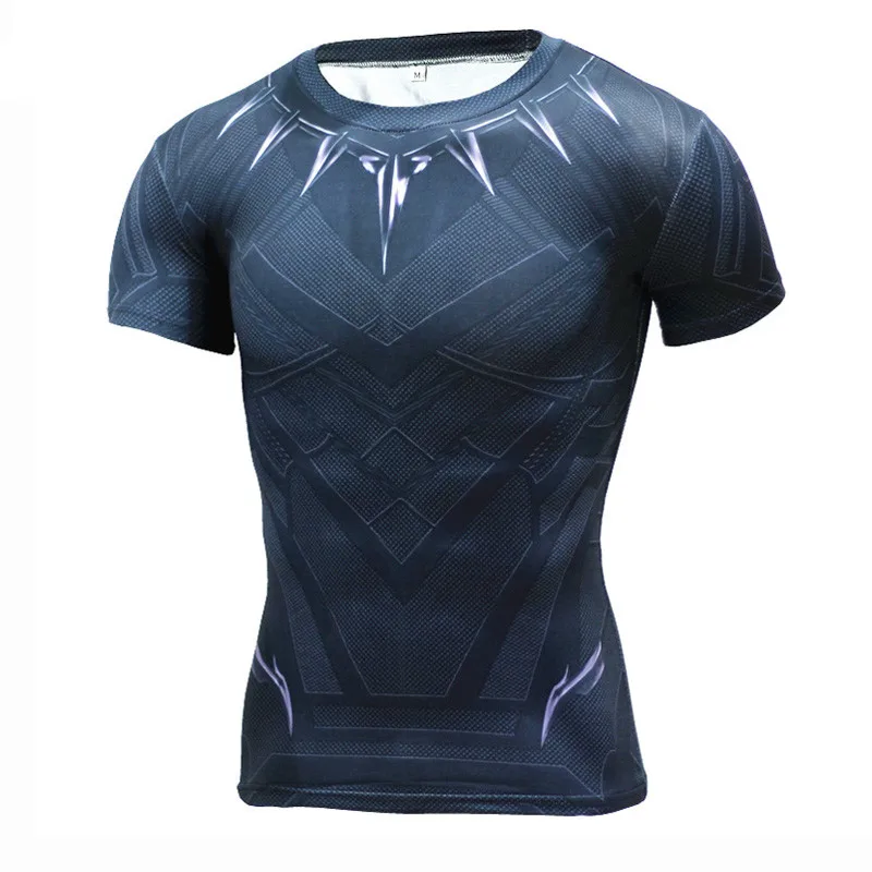 Черная пантера супергерой Зимний Солдат 3D печатная Футболка мужская Кроссфит
