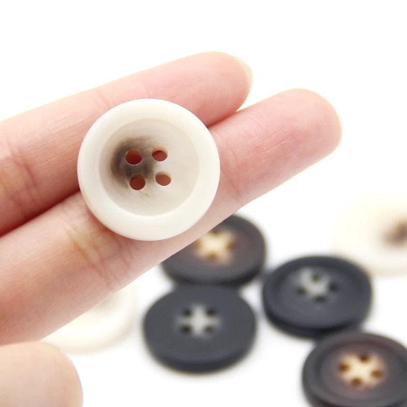 

HENGC 28mm Round Resin Imitation Horn Buttons For Clothing Vintage Coat Suit Garment Decorative DIY Crafts Accessories Wholesale