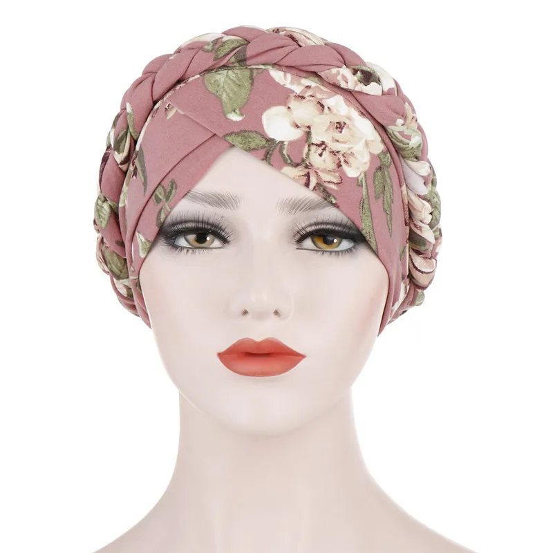 

2021 Flower print muslim turban hijab for women islamic inner hijabs Arab hijab underscarf bonnet india hat turbante mujer