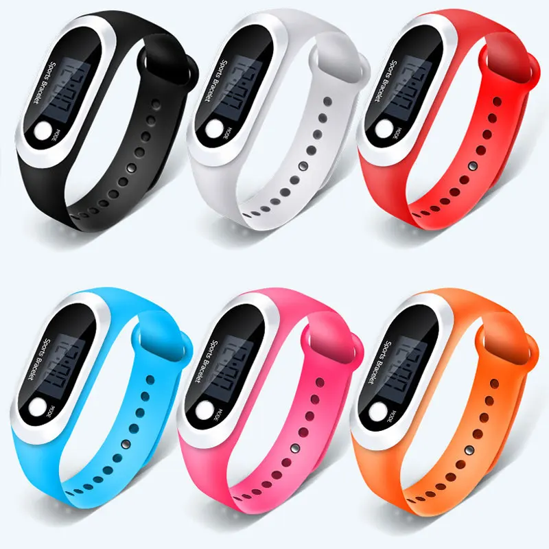 

M3 WomenS Watches Led Multifunctional Step Counting Device Button Bracelet Table Silica Gel Digital Wristwatches