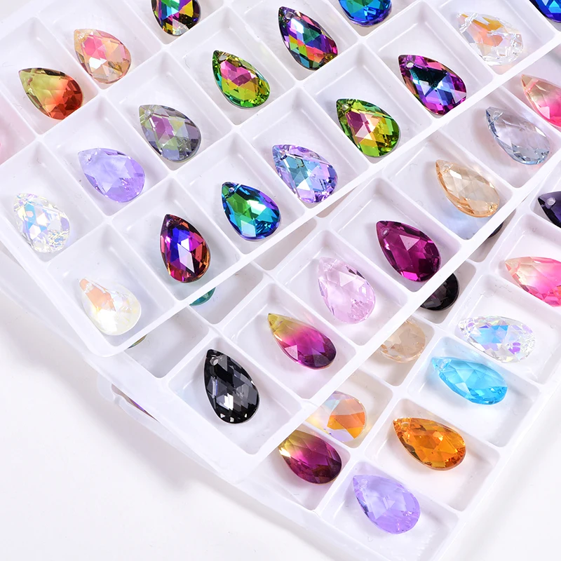 10 шт. стразы в форме слезы Хрустальные стеклянные подвески ожерелья ювелирные