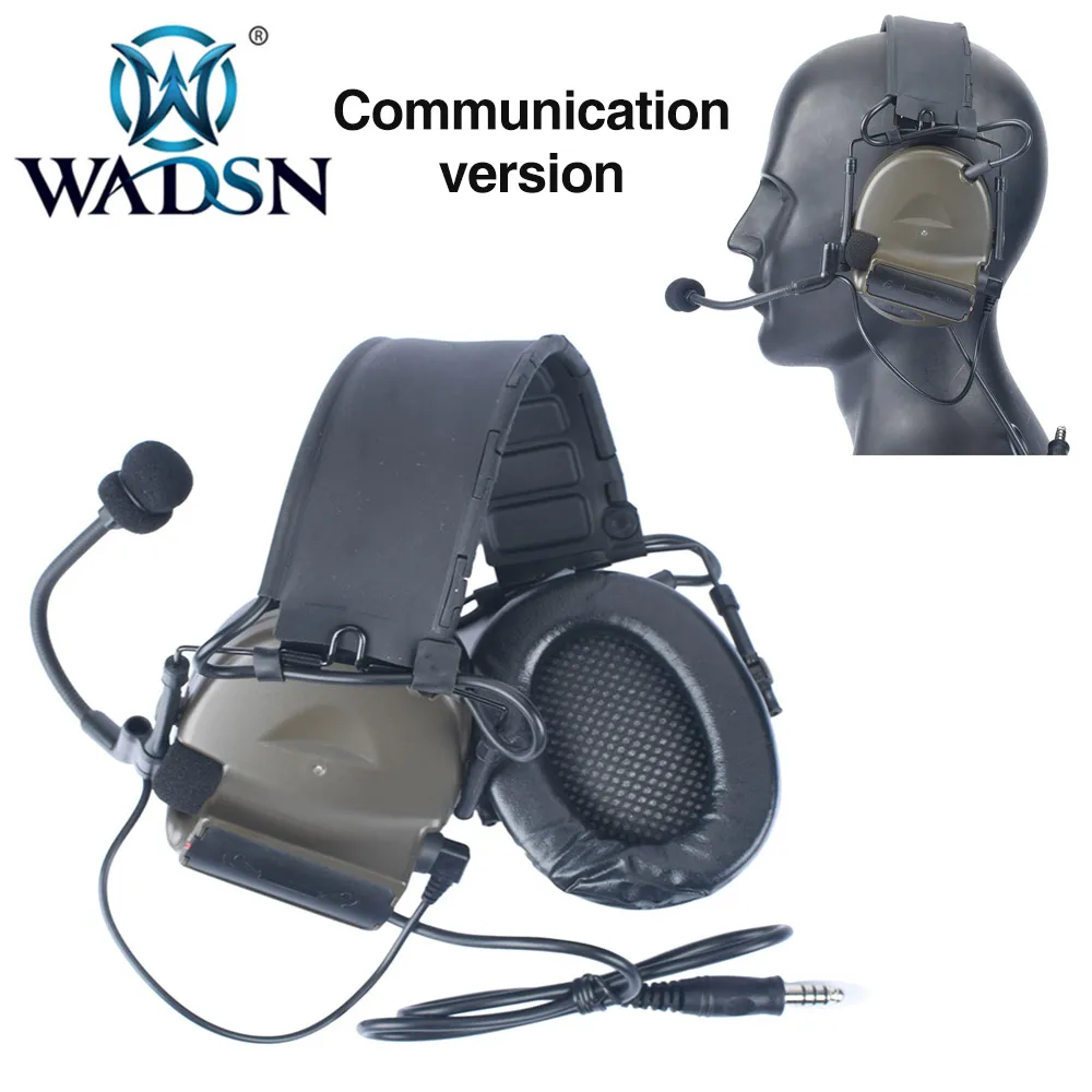 WADSN Comtac II Tactical Headsets For Airsoft No Noise Reduction Softair Headphones Fit Military Radio Aviation Earphones