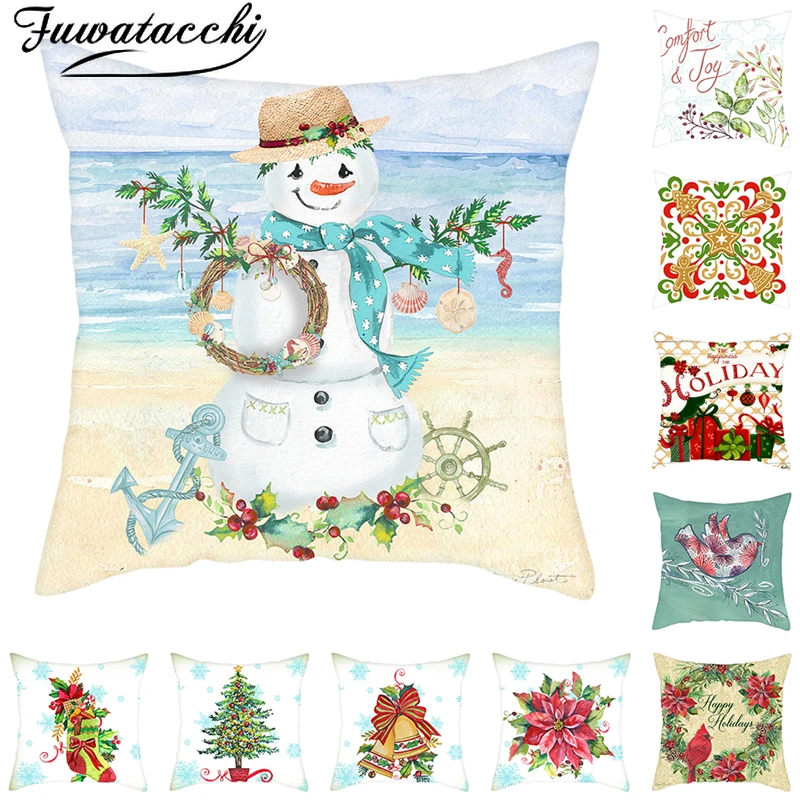Чехол для подушки с двойной печатью Fuwatacchi чехол в подарок на Рождество дома