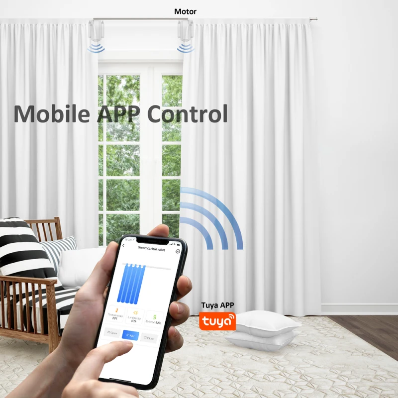 Cortinas de Rolo Cortina do Grânulo Trabalho com Alexa Tuya Bluetooth Inteligente Motorizado Corrente Puxar Motor Lluminação Sensor Google Casa wi fi