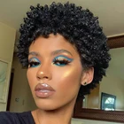 Синтетический афроамериканский кудрявый парик AZQUEEN для женщин, афроамериканские короткие черные парики для девочек, афроамериканские натуральные парики машинной работы