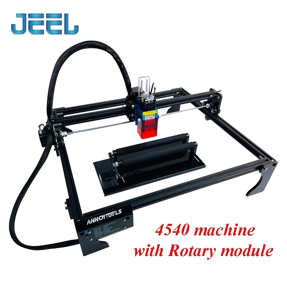 4540 Laser Engraving Machine  + Rotary Roller Axis, with  32-Bit Motherboard 7w/15w/20w/40w Laser Printer CNC Router