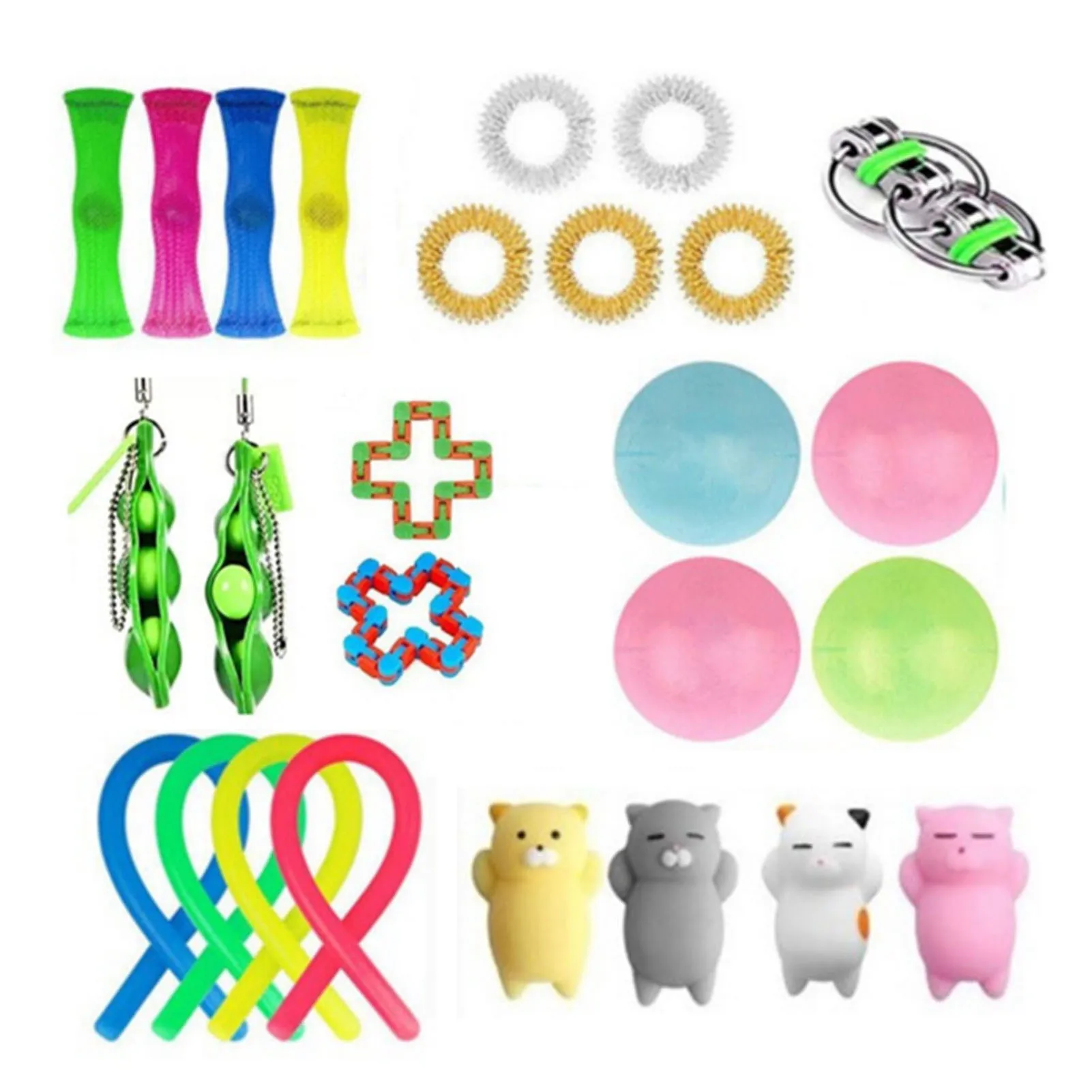 

26 IN 1 Fidget Toys Pack for Adults Antistress Pops it Stress Relief Squishy Hand Toy Simple Dimple for Children Squishmallow