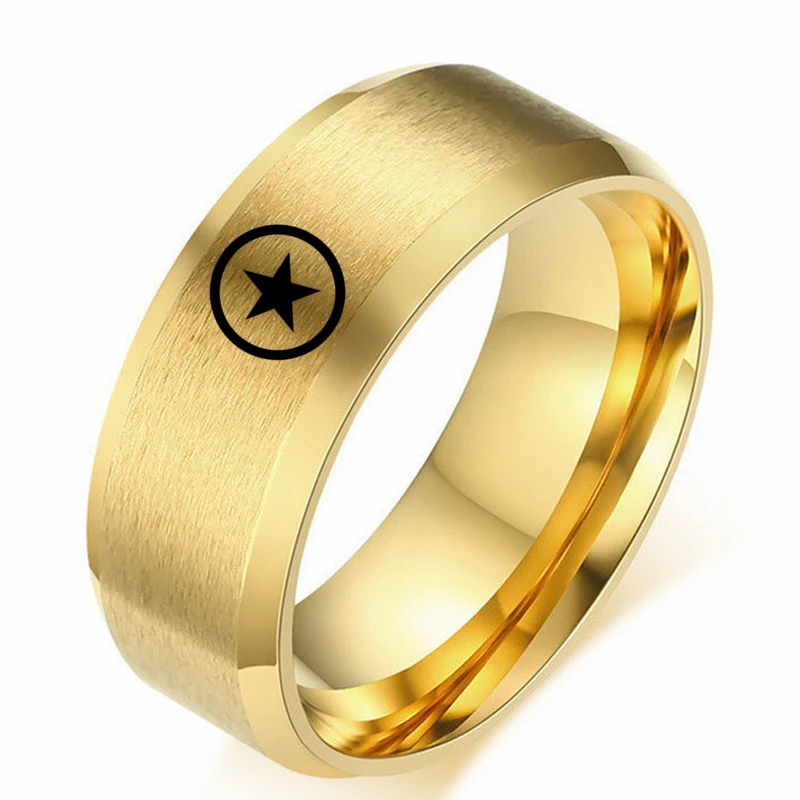 Мужское и женское кольцо с титановой звездой MANGOSKY 8 мм | Украшения аксессуары