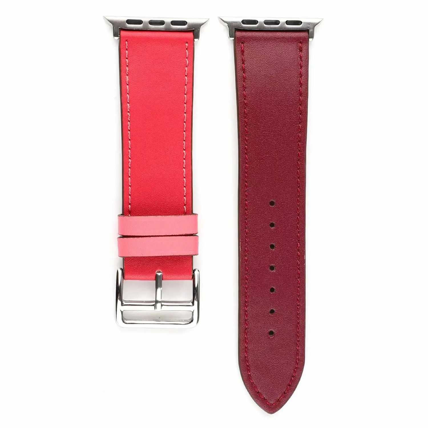 Один тур ремешок из натуральной кожи петлевой для Apple Watch Band 42 мм 38 мм 40 мм 44 мм для iWatch Series 1 2 3 4 - Цвет ремешка: winerose