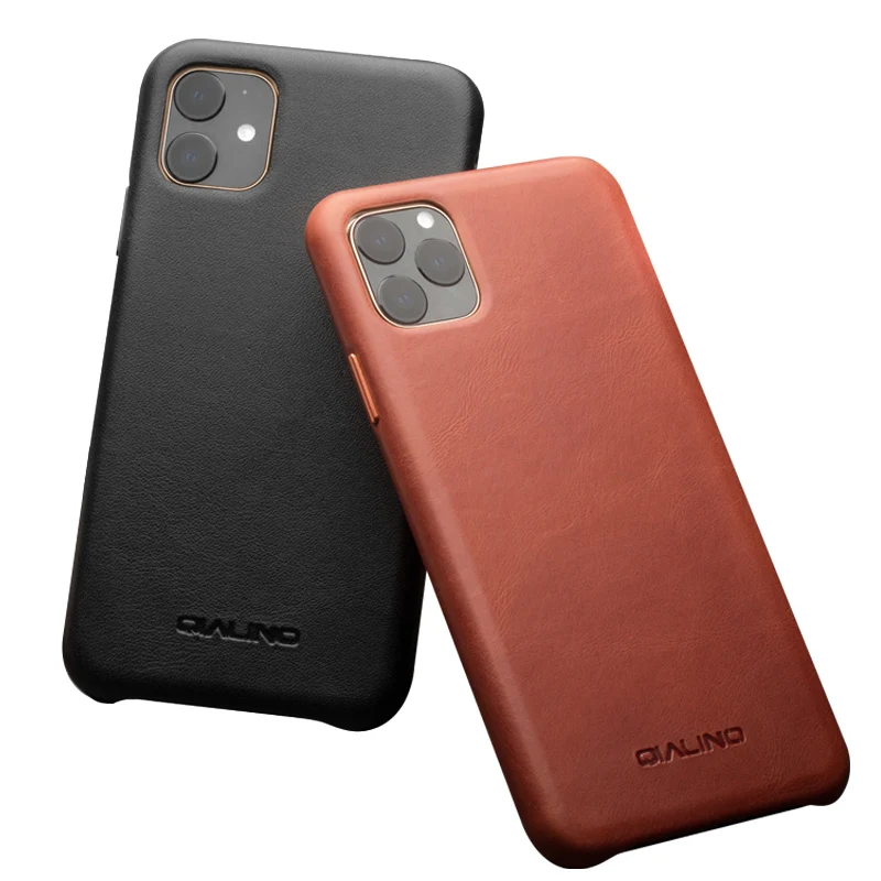 QIALINO из натуральной кожи чехол для телефона для iPhone 11Pro Макс анти-осень модная обувь класса люкс ручной ультра тонкая задняя крышка для iPhone11 Pro