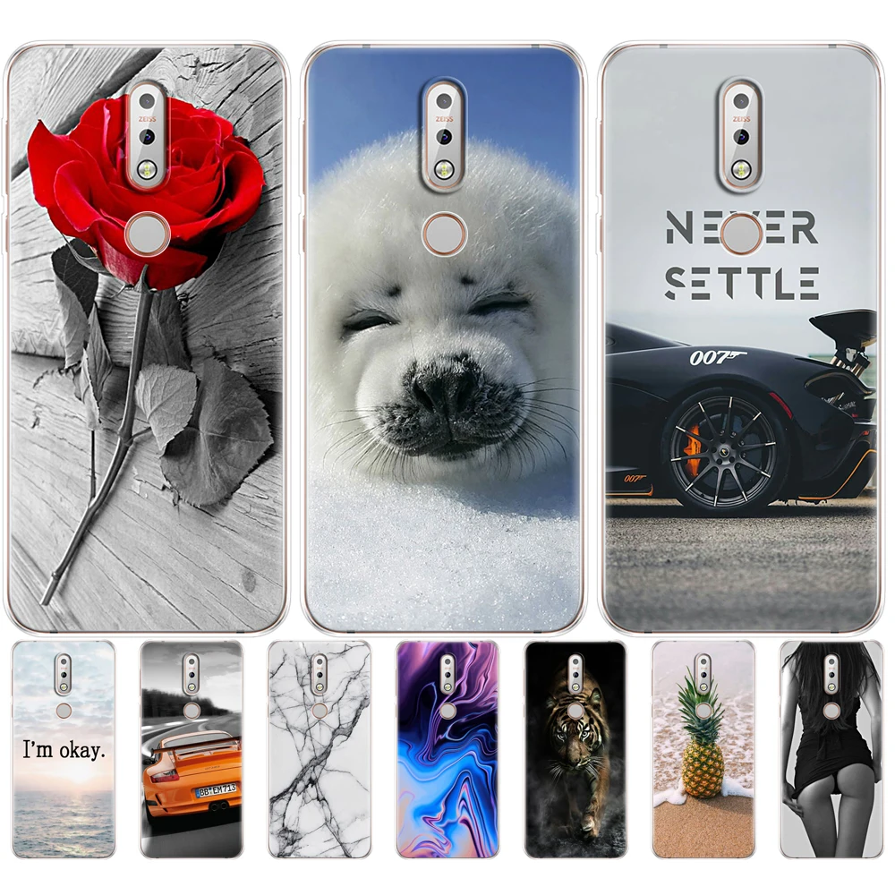 Мягкий чехол из ТПУ с принтом "для чехла Nokia 7 1 5 84 дюймов 2018 силиконовый