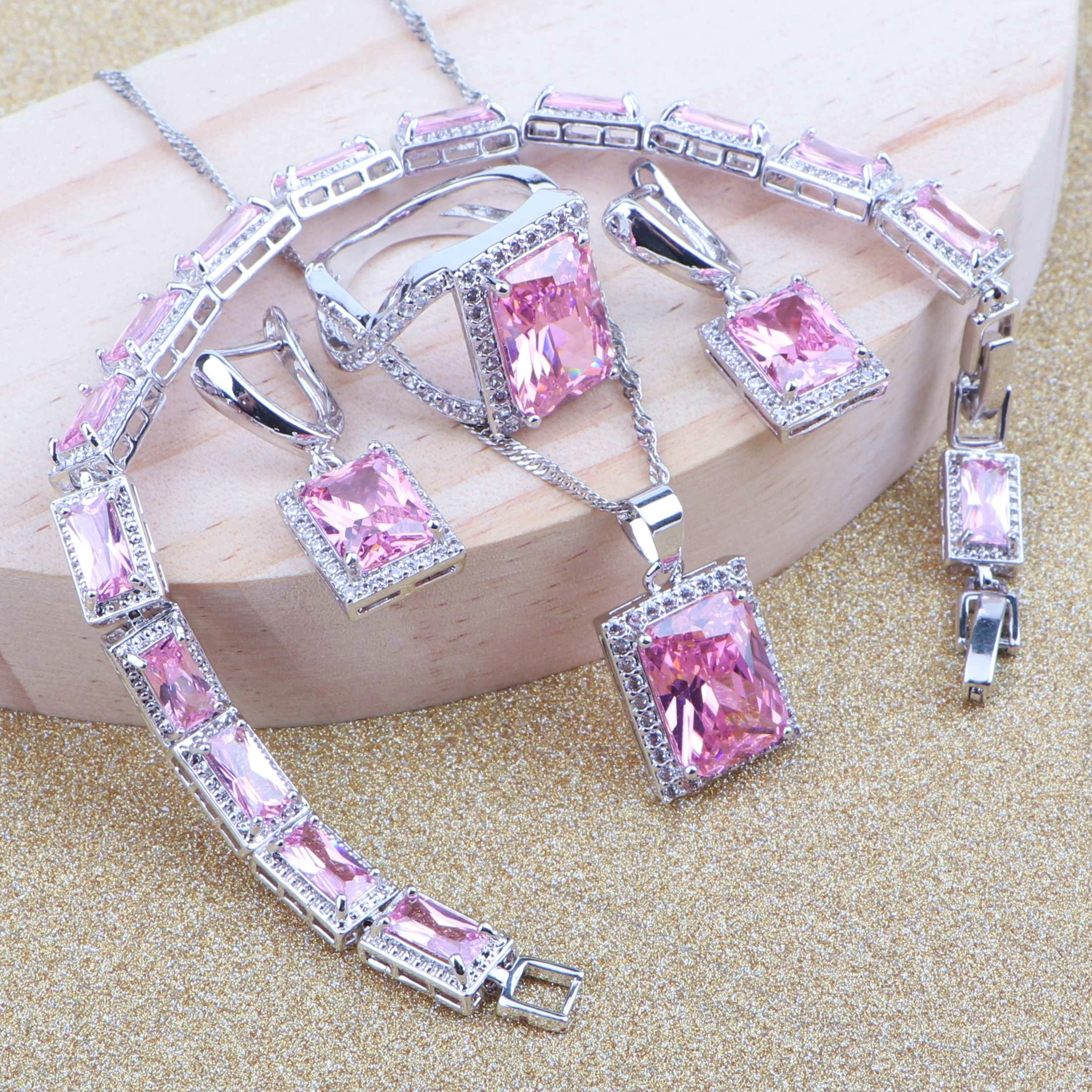 Комплект из колье серёг и браслета серебра 925 пробы|Ювелирные наборы| |