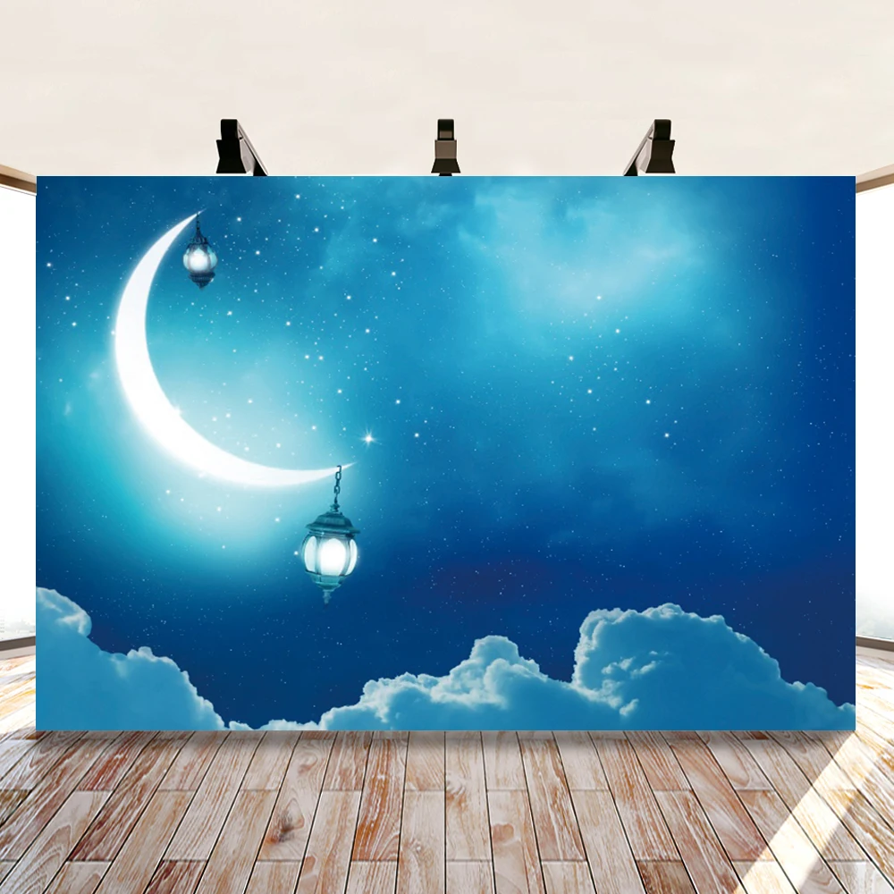 

Yeele Eid Mosque Ramadan Festival Kareem Starry Moon Oil Lamp Backdrops Party Photography Backgrounds Photocall For Photo Studio