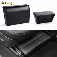 black pu under seat storage box driver passenger seat organizer bag interior accessories for tesla model y back seat storing