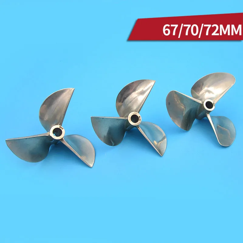 

1PC 6717 7016 7214 Copper Propeller 67/70/72mm Three-blade Brass Propellers 6.35mm Aperture P1.4 P1.6 P1.7 CW Prop for RC Boat