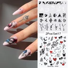 Harunouta геометрические листья дизайн летние цветы наклейки для ногтей Леопардовый принт Переводные Слайдеры для ногтей для дизайна ногтей