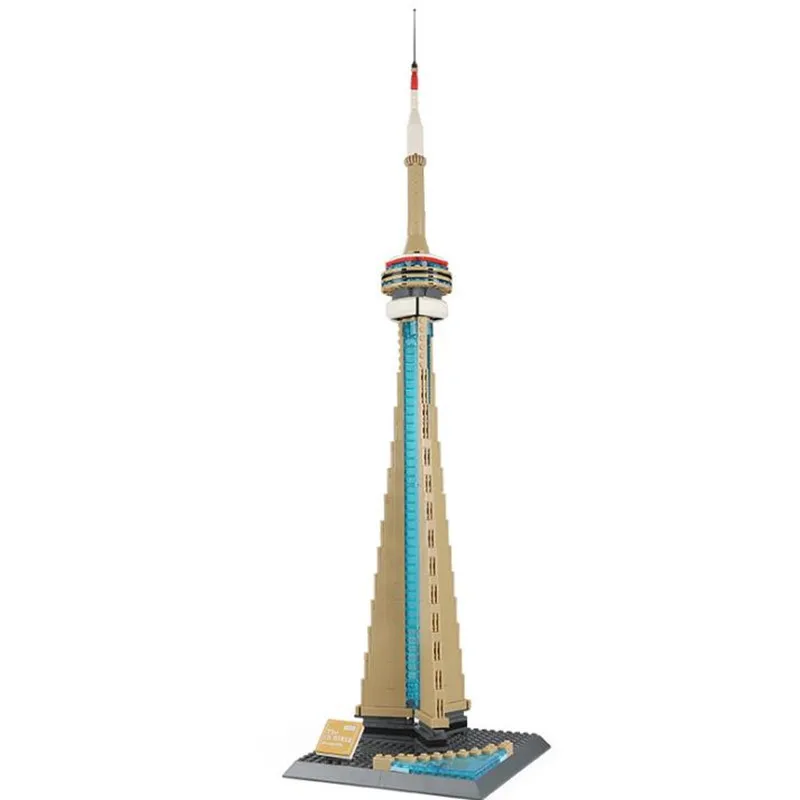 

City Street View The Toronto CN Tower Building Blocks Model DIY Creator Architecture The Eiffel Tower Bricks Toys